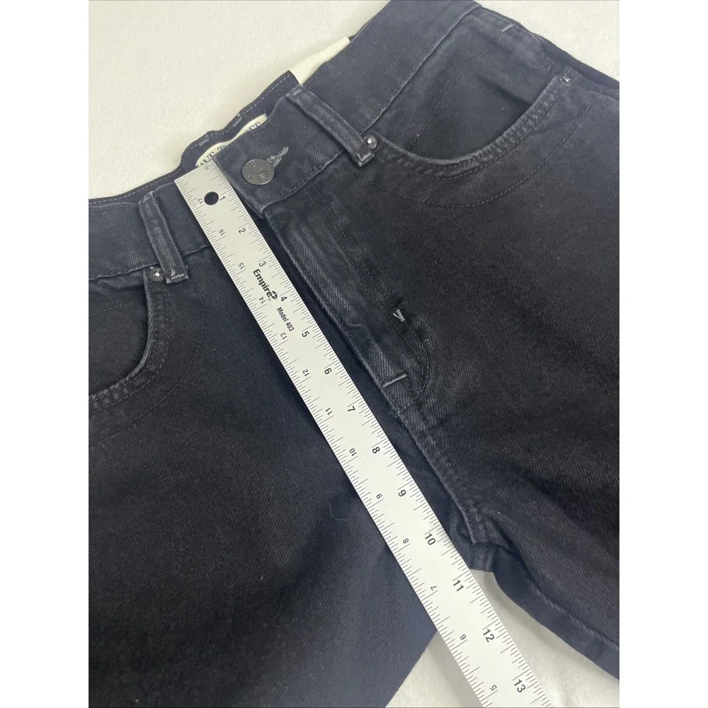 We The Free Benji Relaxed Wide Leg Button Hem Black Denim Jeans 27